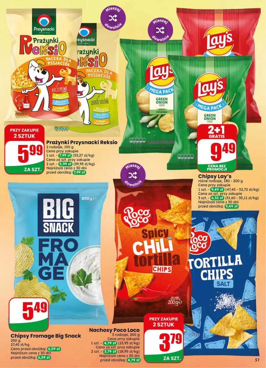 Gazetka promocyjna Dino - Gazetka 44 / 2026 - ważna 28.10 do 03.11.2026 - strona 51 - produkty: Chipsy, Poco Loco, Przysnacki