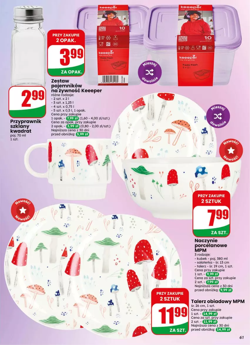 Gazetka promocyjna Dino - Gazetka 44 / 2026 - ważna 28.10 do 03.11.2026 - strona 61 - produkty: Kubek, Pojemnik, Salaterka, Talerz, Talerz obiadowy
