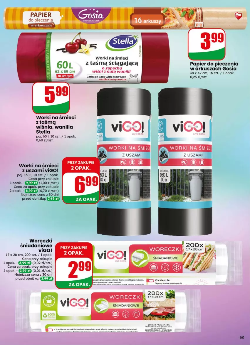 Gazetka promocyjna Dino - Gazetka 44 / 2026 - ważna 28.10 do 03.11.2026 - strona 63 - produkty: Danio, LG, Papier, Papier do pieczenia, Piec, Worki na śmiec, Worki na śmieci