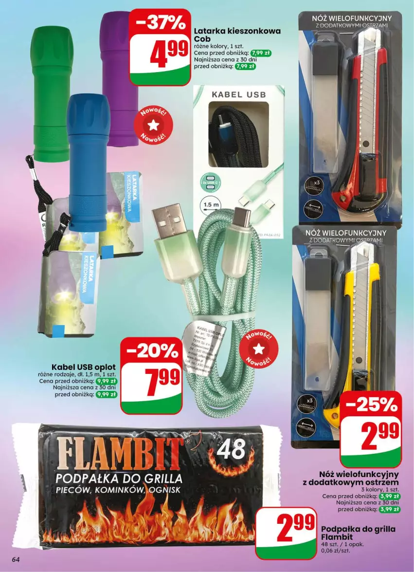 Gazetka promocyjna Dino - Gazetka 44 / 2026 - ważna 28.10 do 03.11.2026 - strona 64 - produkty: Grill, Kabel USB, Latarka, Tarka
