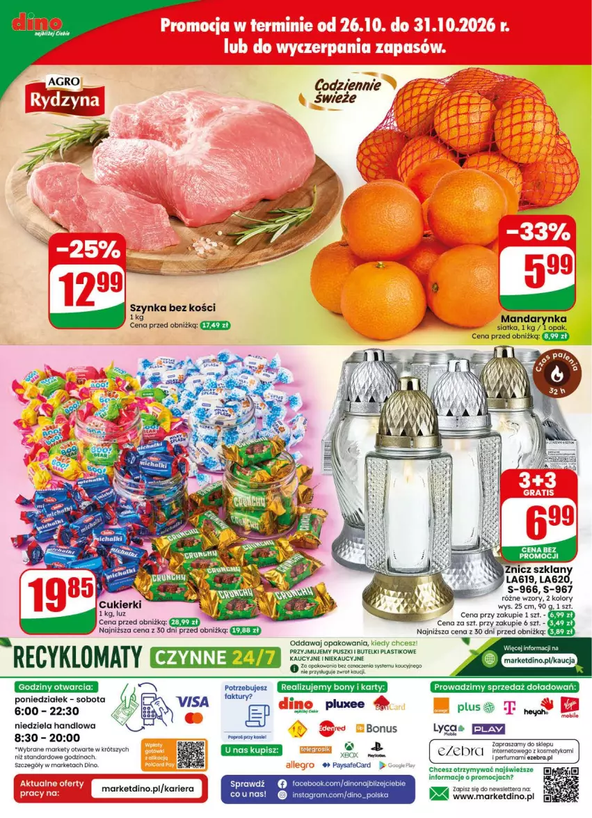 Gazetka promocyjna Dino - Gazetka 44 / 2026 - ważna 28.10 do 03.11.2026 - strona 75 - produkty: Cukier, Cukierki, Fa, Gra, JBL, Perfum, Siatka, Szynka, Tera, Znicz