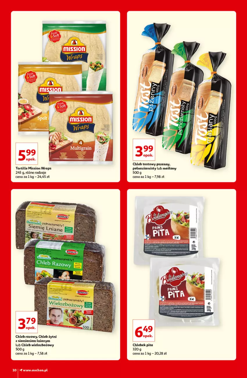 Gazetka promocyjna Auchan - Kultowe Marki Hipermarkety - ważna 09.09 do 15.09.2021 - strona 10 - produkty: Chleb, Chleb tostowy