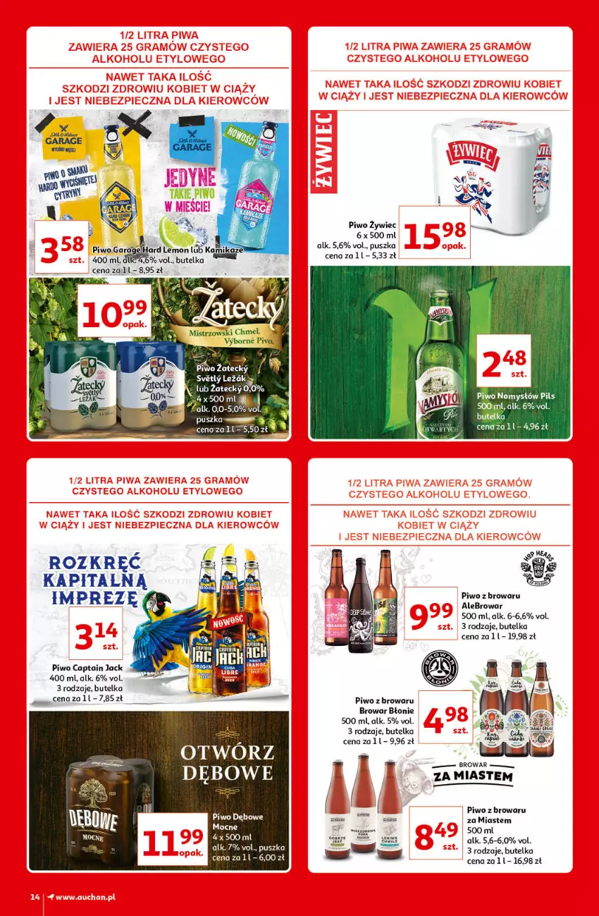 Gazetka promocyjna Auchan - Kultowe Marki Hipermarkety - ważna 09.09 do 15.09.2021 - strona 14 - produkty: Captain Jack, Fa, LG, Namysłów, Piwa, Piwo