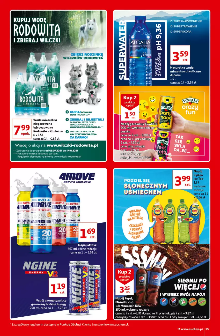 Gazetka promocyjna Auchan - Kultowe Marki Hipermarkety - ważna 09.09 do 15.09.2021 - strona 15 - produkty: 7up, Fa, Gra, Mirinda, Napój, Pepsi, Sofa, Woda, Woda mineralna