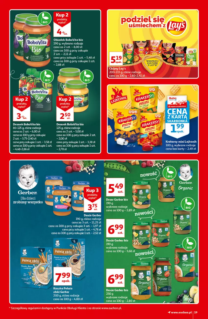 Gazetka promocyjna Auchan - Kultowe Marki Hipermarkety - ważna 09.09 do 15.09.2021 - strona 19 - produkty: BoboVita, Deser, Gerber, Ser, Serek, Wasa