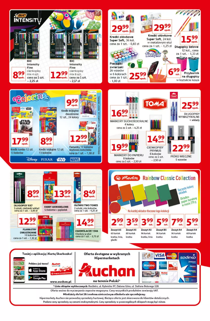 Gazetka promocyjna Auchan - Kultowe Marki Hipermarkety - ważna 09.09 do 15.09.2021 - strona 36 - produkty: BIC, Długopis, Fa, Flamastry, Kosz, Marker, Mus, Papier, STP, Tera