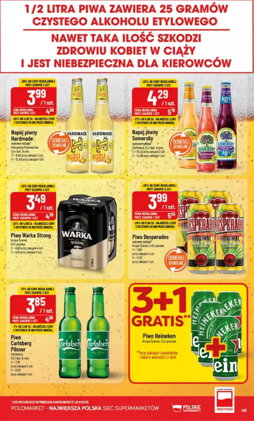 Gazetka promocyjna PoloMarket - ważna 12.03 do 18.03.2025 - strona 40 - produkty: Desperados, Heineken, Napój, Piwo, Somersby, Warka