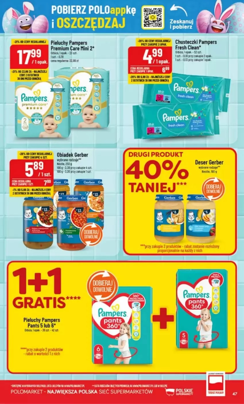 Gazetka promocyjna PoloMarket - ważna 12.03 do 18.03.2025 - strona 42 - produkty: BIC, Chusteczki, Deser, Gala, Gerber, Pampers, Pieluchy, Ser