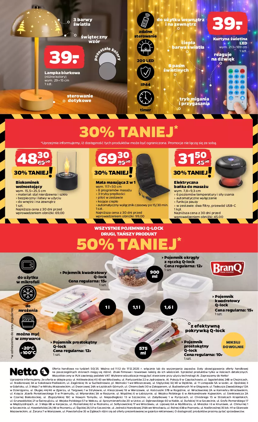 Gazetka promocyjna Netto - Od Czwartku Przemysłowa - ważna 11.12 do 17.12.2025 - strona 8 - produkty: Biurko, Fa, Gra, Gry, Karp, Kominek, Kujawski, Piec, Podlaski, Pojemnik, Przewód, Sok, Stock, Top, Wino