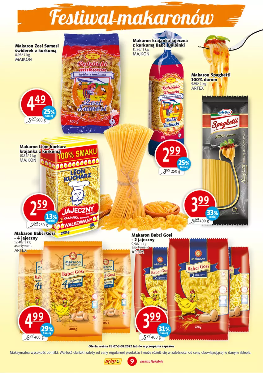 Gazetka promocyjna Prim Market - ważna 28.07 do 01.08.2022 - strona 9 - produkty: Makaron, Rum, Sok, Spaghetti