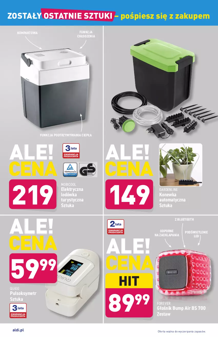 Gazetka promocyjna Aldi - ważna 14.07 do 17.07.2021 - strona 19 - produkty: BIC, Głośnik, Konewka, Lodówka, Por, Pulsoksymetr, Sok