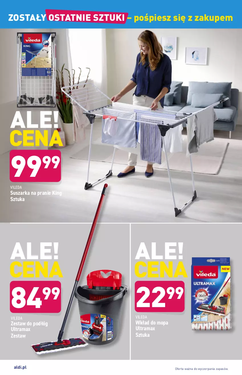 Gazetka promocyjna Aldi - ważna 14.07 do 17.07.2021 - strona 20 - produkty: Mop, Rama, Suszarka, Suszarka na pranie, Vileda, Wkład do mopa