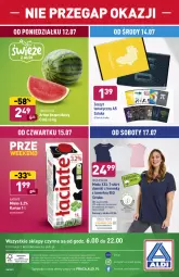 Gazetka promocyjna Aldi - Gazetka - ważna od 17.07 do 17.07.2021 - strona 12 - produkty: Gra, T-shirt, Wełna, Moda, Arbuz, Mleko, Fa