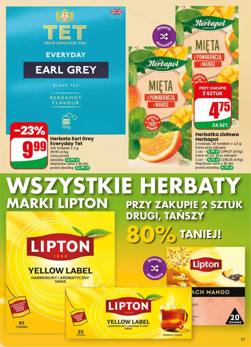 Gazetka promocyjna Dino - Gazetka 30 / 2026 - ważna 22.07 do 28.07.2026 - strona 11 - produkty: Earl Grey, Herbapol, Herbata, Herbata czarna, Lipton