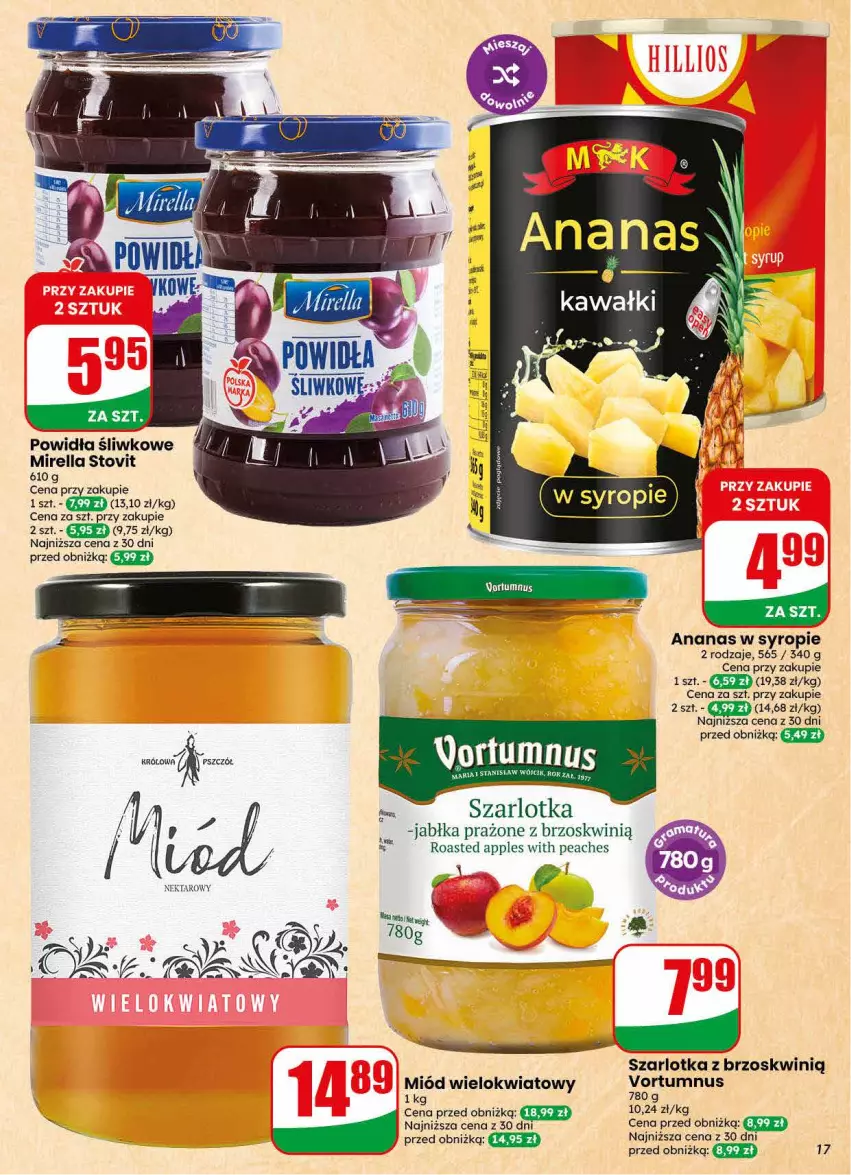Gazetka promocyjna Dino - Gazetka 30 / 2026 - ważna 22.07 do 28.07.2026 - strona 17 - produkty: Ananas, Jabłka, Jabłka prażone, Miód, Nektar, Syrop, Szarlotka