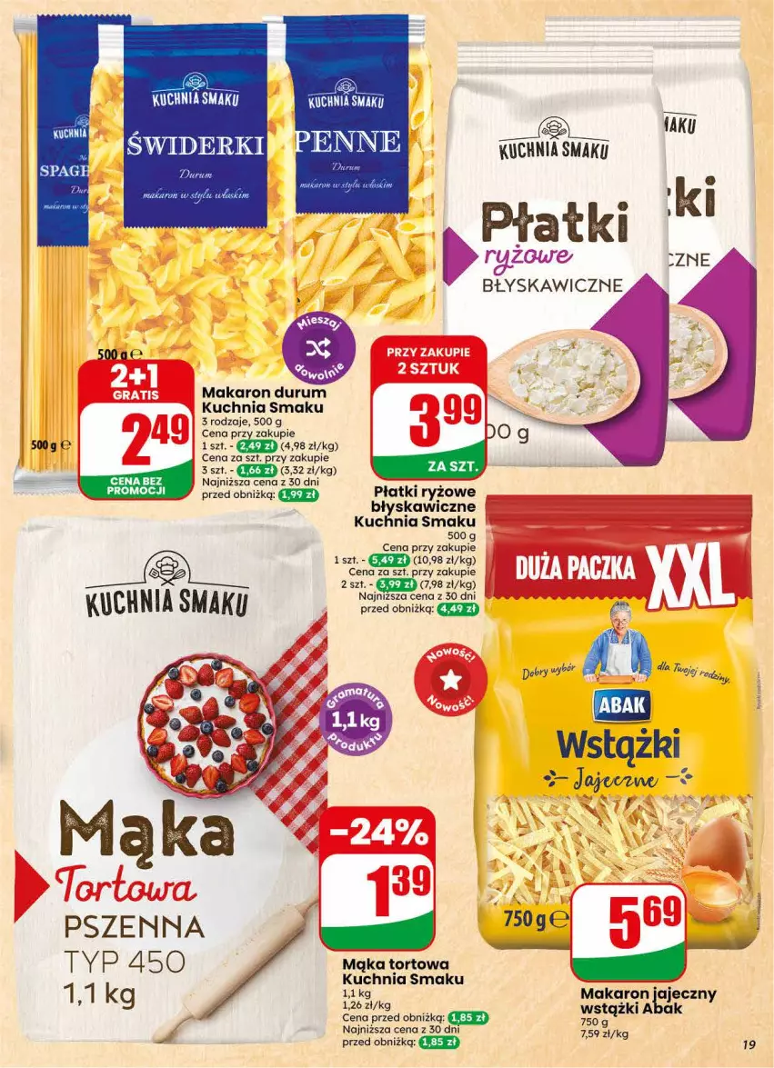 Gazetka promocyjna Dino - Gazetka 30 / 2026 - ważna 22.07 do 28.07.2026 - strona 19 - produkty: Kuchnia, Mąka, Mąka tortowa, Makaron, Płatki ryżowe, Rum, Ryż