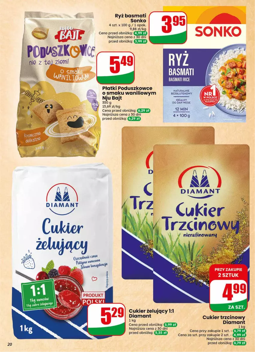 Gazetka promocyjna Dino - Gazetka 30 / 2026 - ważna 22.07 do 28.07.2026 - strona 20 - produkty: Cukier, Cukier trzcinowy, Diamant, Por, Ryż, Ryż basmati, Sonko, Top