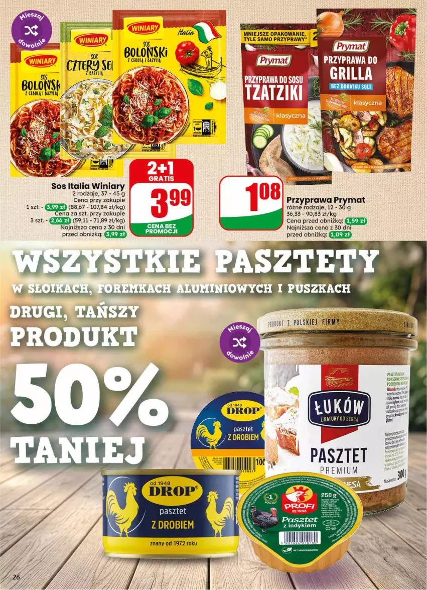 Gazetka promocyjna Dino - Gazetka 30 / 2026 - ważna 22.07 do 28.07.2026 - strona 26 - produkty: Bazyl, Grill, Pasztet, Prymat, Przyprawy, Sos, Winiary
