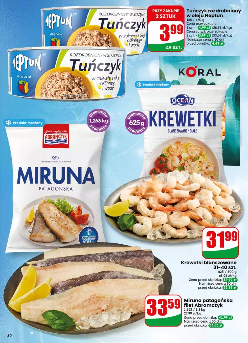 Gazetka promocyjna Dino - Gazetka 30 / 2026 - ważna 22.07 do 28.07.2026 - strona 30 - produkty: Krewetki, Miruna, Olej, Tago, Tuńczyk