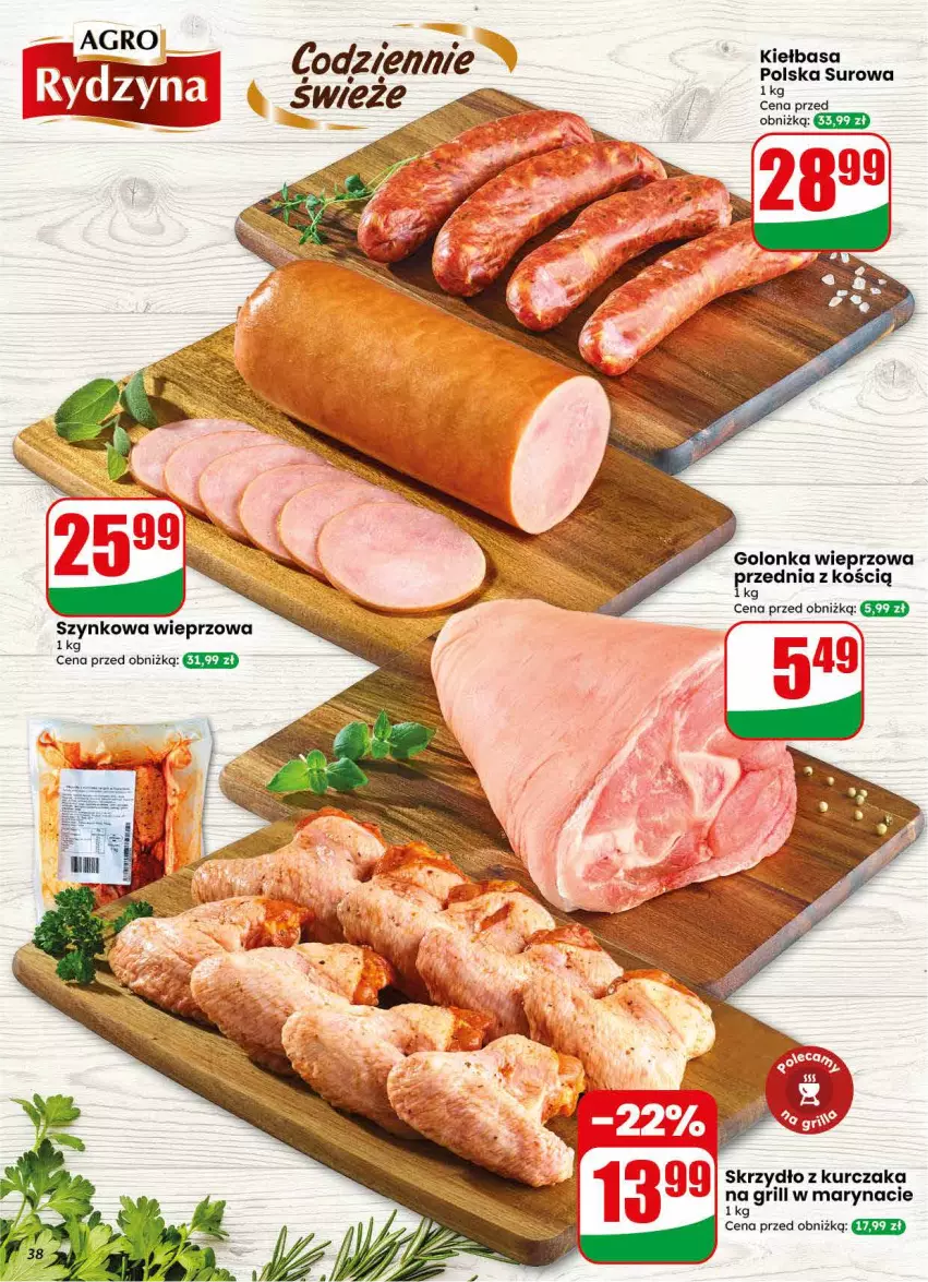 Gazetka promocyjna Dino - Gazetka 30 / 2026 - ważna 22.07 do 28.07.2026 - strona 38 - produkty: Golonka wieprzowa, Grill, Kiełbasa, Kurczak