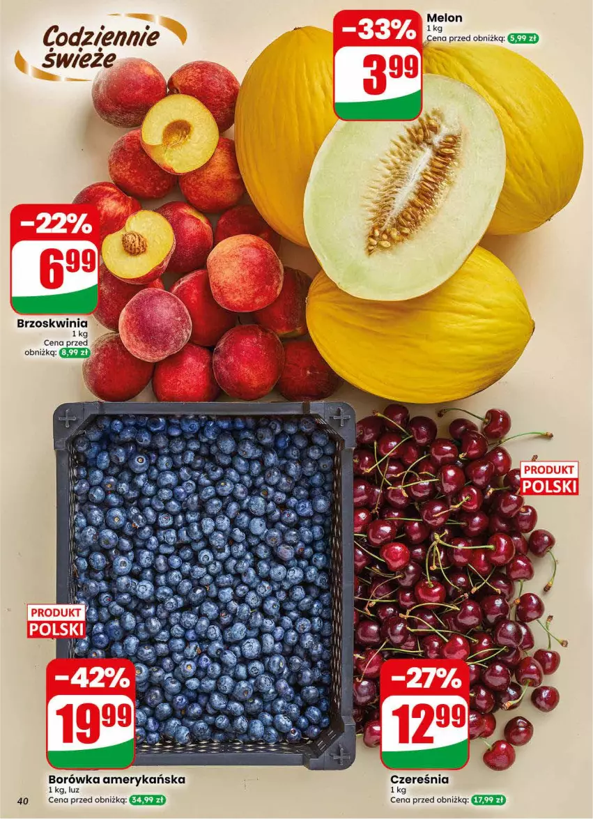 Gazetka promocyjna Dino - Gazetka 30 / 2026 - ważna 22.07 do 28.07.2026 - strona 40 - produkty: Borówka, Borówka amerykańska, Fa, Melon