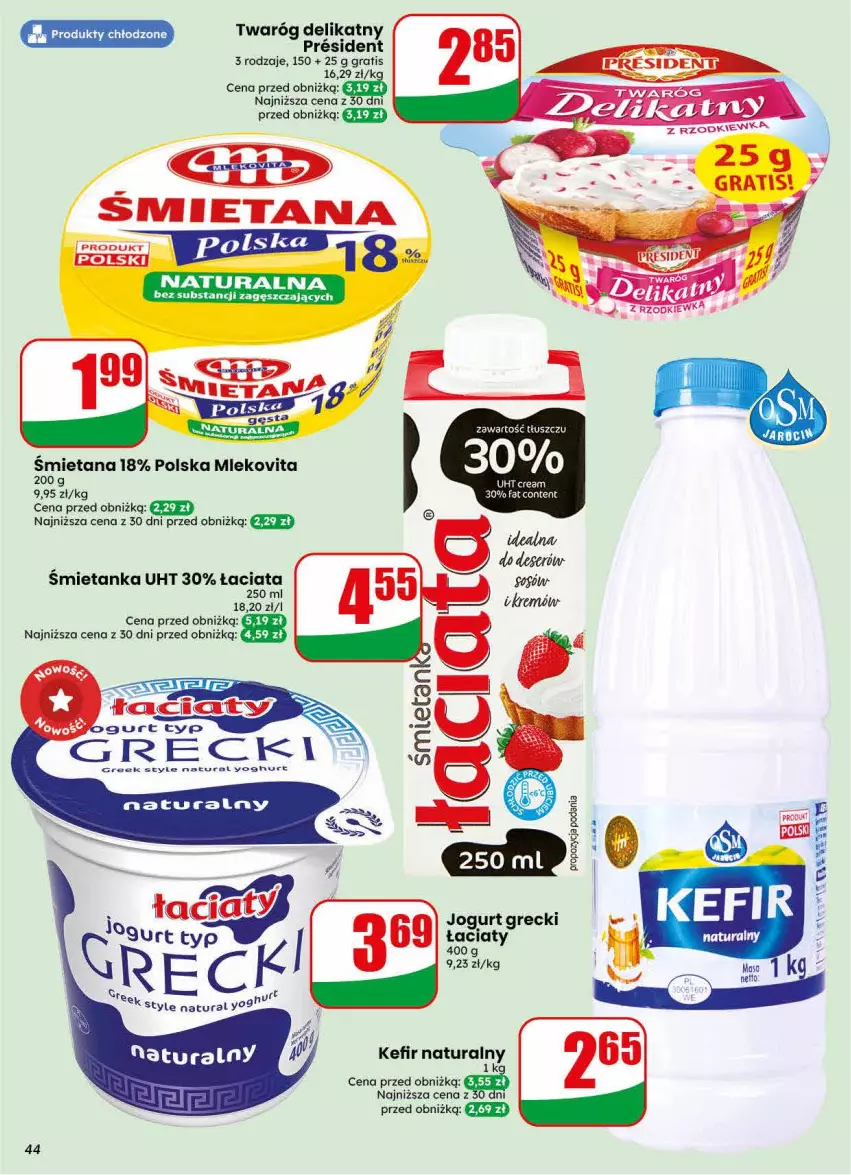 Gazetka promocyjna Dino - Gazetka 30 / 2026 - ważna 22.07 do 28.07.2026 - strona 44 - produkty: Fa, Gra, Jogurt, Kefir, Kefir naturalny, Twaróg, Twaróg delikatny, Vita C