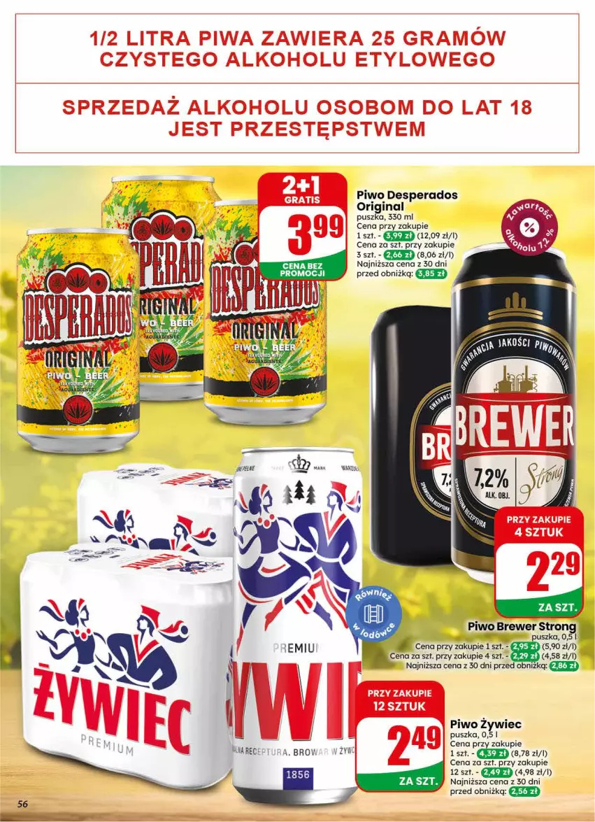 Gazetka promocyjna Dino - Gazetka 30 / 2026 - ważna 22.07 do 28.07.2026 - strona 56 - produkty: Desperados, Gin, Piwo