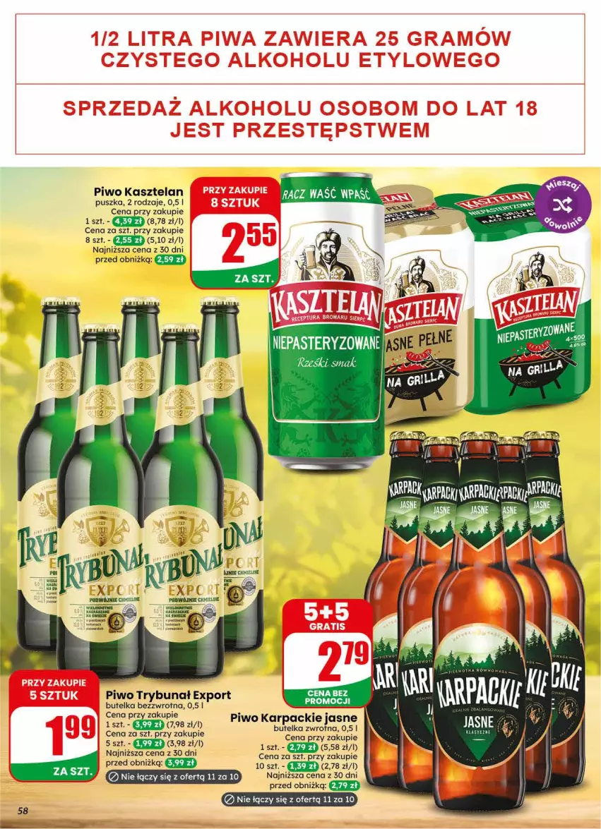 Gazetka promocyjna Dino - Gazetka 30 / 2026 - ważna 22.07 do 28.07.2026 - strona 58 - produkty: Gra, Karp, Kasztelan, Piwo, Por