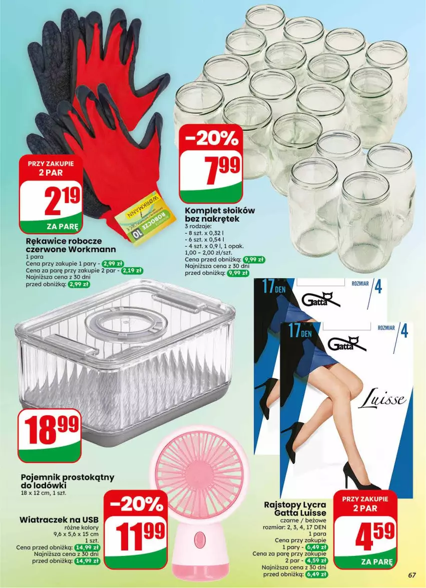 Gazetka promocyjna Dino - Gazetka 30 / 2026 - ważna 22.07 do 28.07.2026 - strona 67 - produkty: Gatta, Pojemnik, Rajstopy, Rękawice, Rękawice robocze, Top