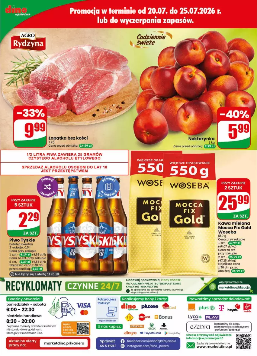 Gazetka promocyjna Dino - Gazetka 30 / 2026 - ważna 22.07 do 28.07.2026 - strona 79 - produkty: Fa, Gra, JBL, Kawa, Kawa mielona, Mocca Fix Gold, Nektar, Nektarynka, Perfum, Piwo, Ser, Tera, Tyskie, Woseba