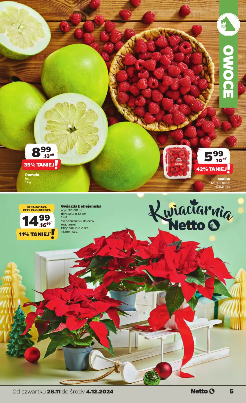 Gazetka promocyjna Netto - Od Czwartku - ważna 28.11 do 04.12.2024 - strona 5 - produkty: Gwiazda, Owoce, Pomelo