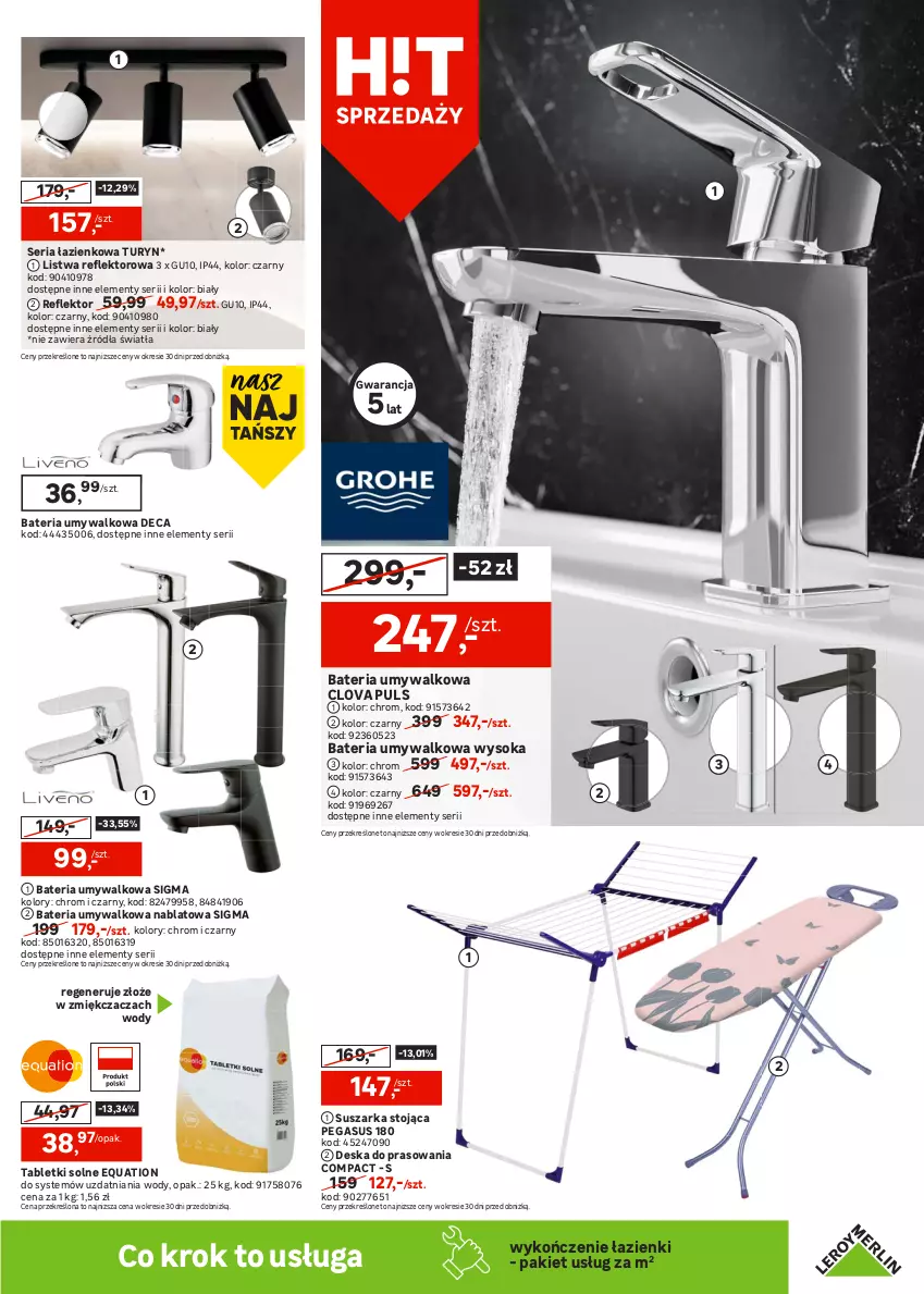 Gazetka promocyjna Leroy Merlin - Gazetka Leroy Merlin - ważna 05.03 do 26.03.2025 - strona 15 - produkty: Asus, Bateria, Bateria umywalkowa, Deska do prasowania, Dozownik, Dywan, Dywanik, Dywanik łazienkowy, Kubek, Lakier, Listwa, Lustro, Mydelniczka, Prima, Reflektor, Ser, Słupek, Sok, Suszarka, Szafka, Szczotka, Tablet