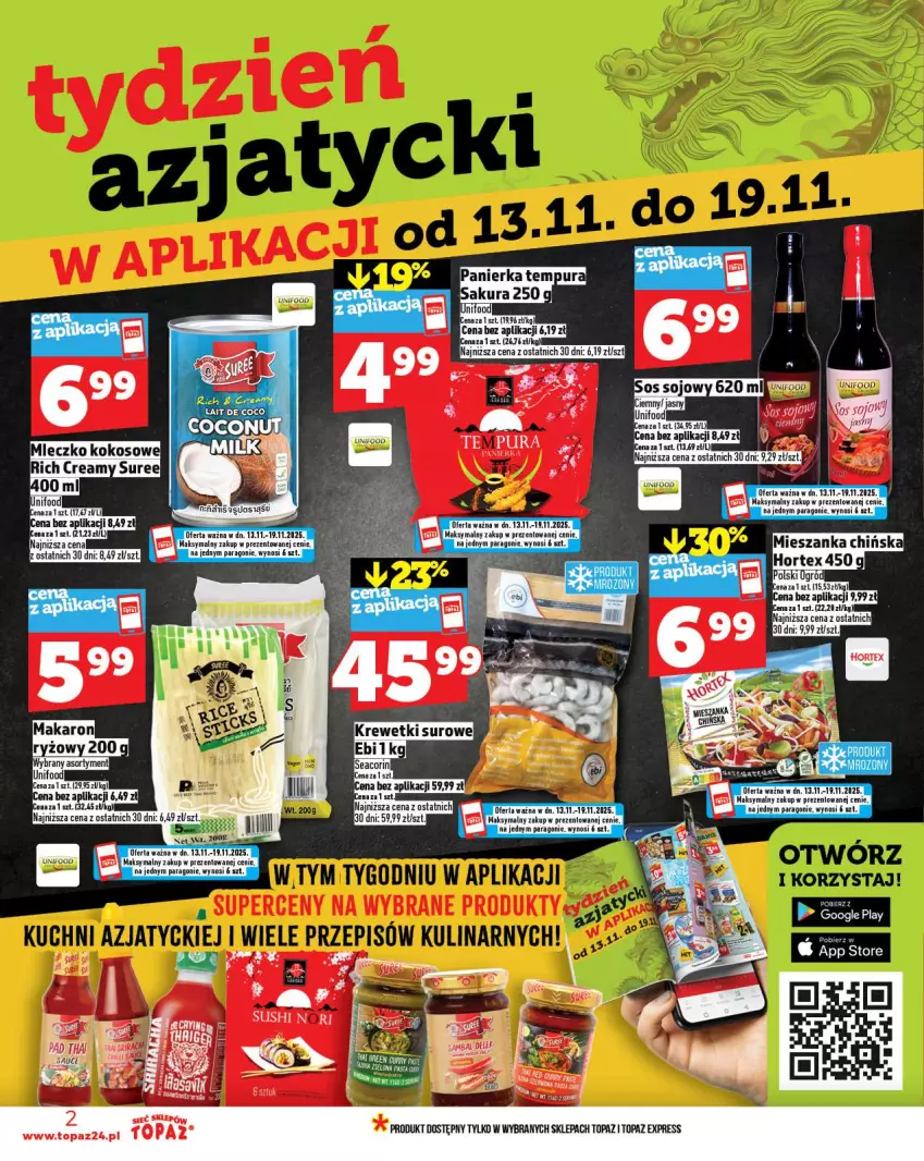 Gazetka promocyjna Topaz - Gazetka - ważna 13.11 do 19.11.2025 - strona 2 - produkty: Owoce, Pur, Sushi, Top