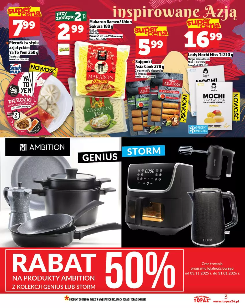 Gazetka promocyjna Topaz - Gazetka - ważna 13.11 do 19.11.2025 - strona 3 - produkty: Ambition, Gra, Mango, Ser, Top