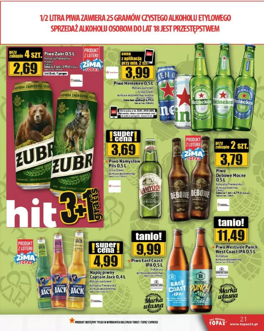 Gazetka promocyjna Topaz - ważna 23.01.2025 do 22.01.2026 - strona 14 - produkty: Gra, Heineken, Piwa, Piwo