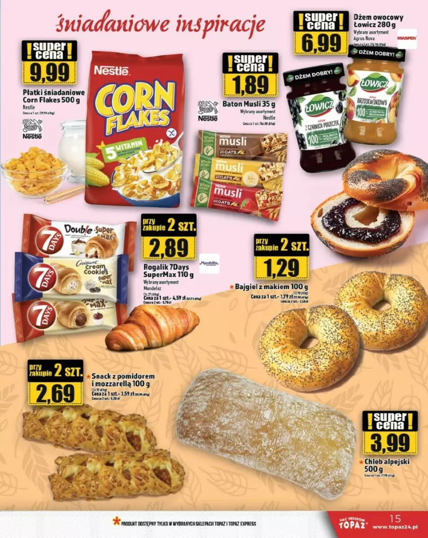 Gazetka promocyjna Topaz - ważna 23.01.2025 do 22.01.2026 - strona 7 - produkty: Chleb, Corn flakes, Danio, Dżem, Rogal, Top