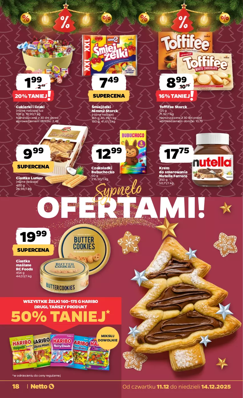Gazetka promocyjna Netto - Od Czwartku - ważna 11.12 do 14.12.2025 - strona 18 - produkty: Ciastka, Cukier, Cukierki, Ferrero, Haribo, Lizaki, Nimm2, Nutella, Toffifee