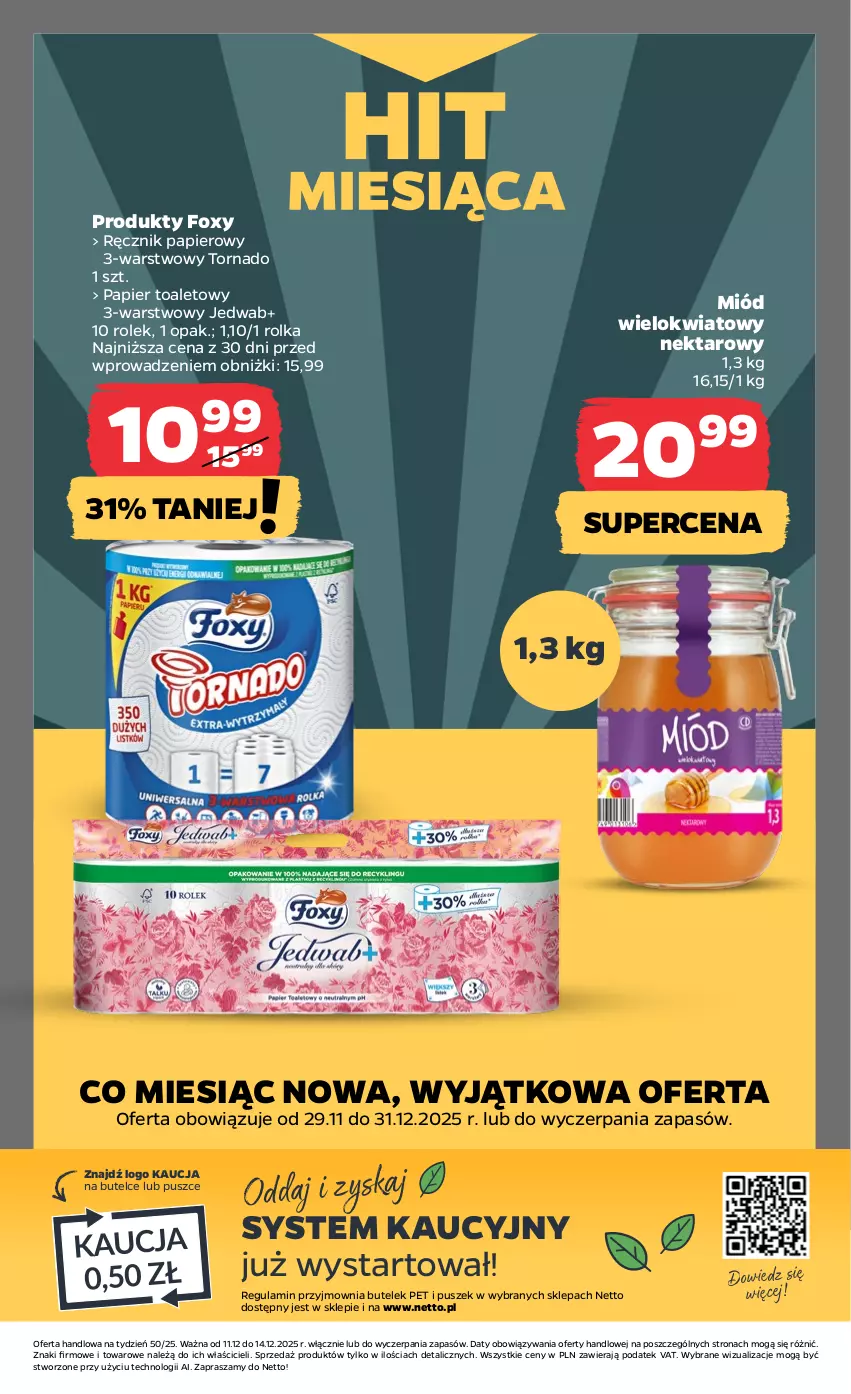 Gazetka promocyjna Netto - Od Czwartku - ważna 11.12 do 14.12.2025 - strona 29 - produkty: Foxy, Miód, Nektar, Papier, Ręcznik