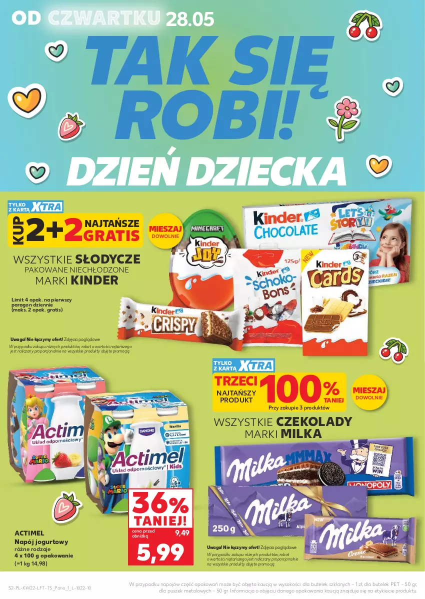 Gazetka promocyjna Kaufland - Gazetka tygodnia - ważna 28.05 do 02.06.2026 - strona 2 - produkty: Actimel, Gra, Jogurt, Kinder, Milka, Napój, Napój jogurtowy, Por, Sok, Waga