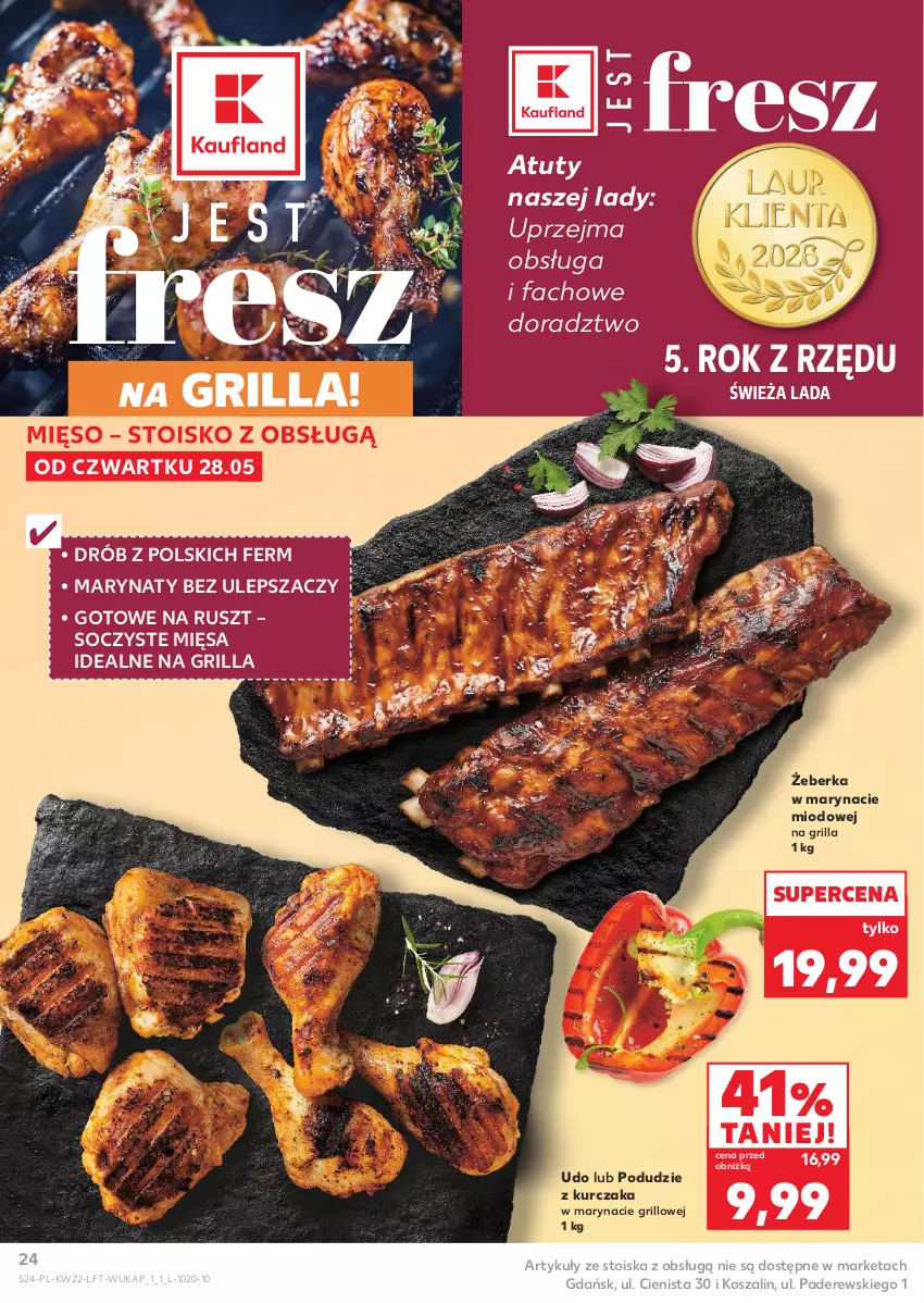 Gazetka promocyjna Kaufland - Gazetka tygodnia - ważna 28.05 do 02.06.2026 - strona 24 - produkty: Drób, Fa, Grill, Kosz, Kurczak, Mięso, Podudzie z kurczaka, Szal