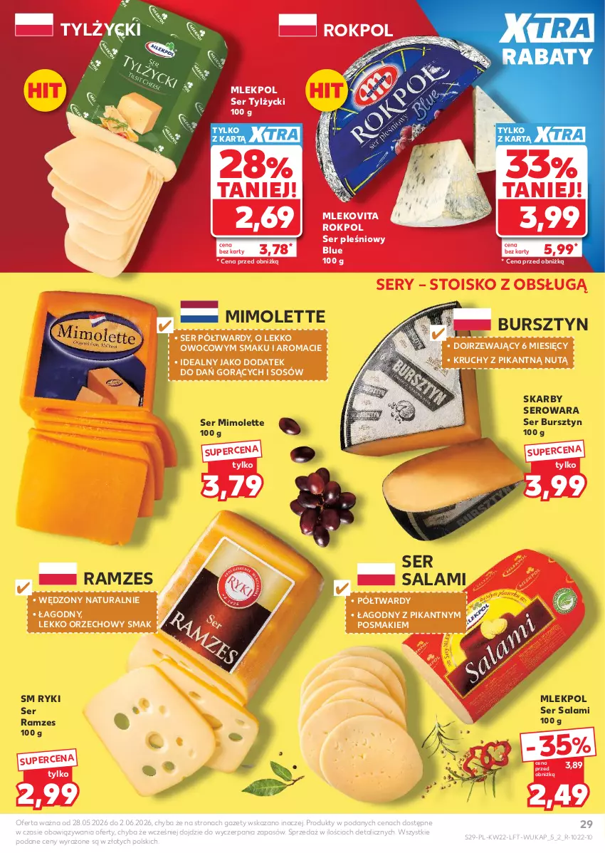 Gazetka promocyjna Kaufland - Gazetka tygodnia - ważna 28.05 do 02.06.2026 - strona 29 - produkty: Bursztyn, Mimolette, Mleko, Mlekovita, Rokpol, Salami, Ser, Ser pleśniowy, Ser salami, Ser tylżycki, Sos