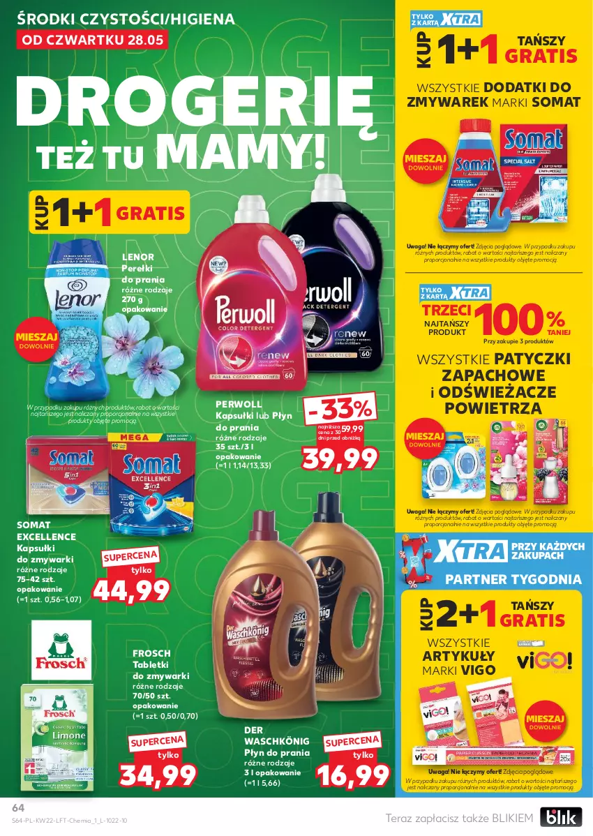 Gazetka promocyjna Kaufland - Gazetka tygodnia - ważna 28.05 do 02.06.2026 - strona 64 - produkty: Frosch, Gra, König, Lenor, Perwoll, Płyn do prania, Por, Somat, Tablet, Tabletki do zmywarki, Tera, Waga, Zmywarki
