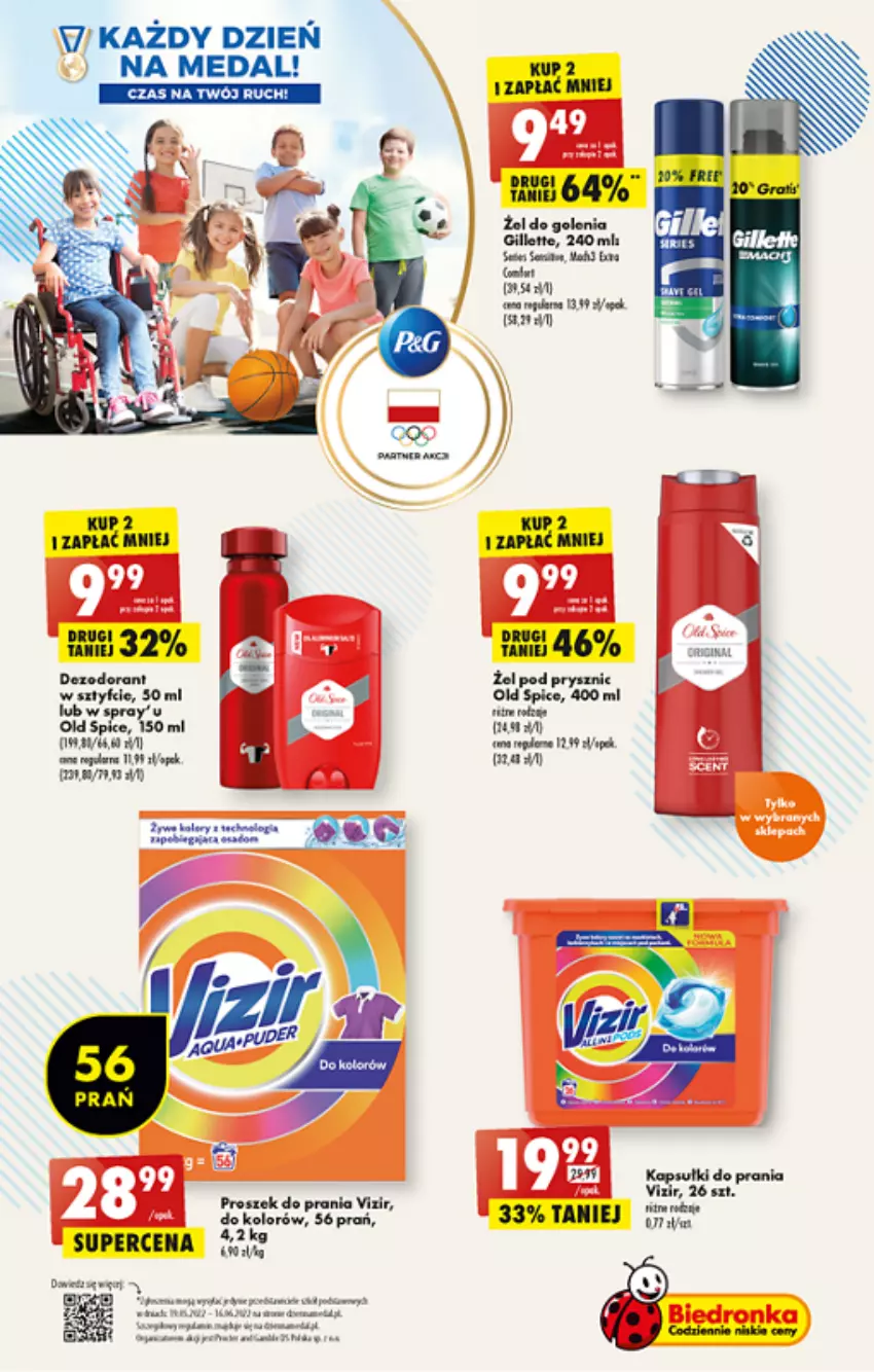 Gazetka promocyjna Biedronka - ważna 30.05 do 04.06.2022 - strona 51 - produkty: Dezodorant, Fa, Gillette, Old Spice, Por, Proszek do prania, Puder