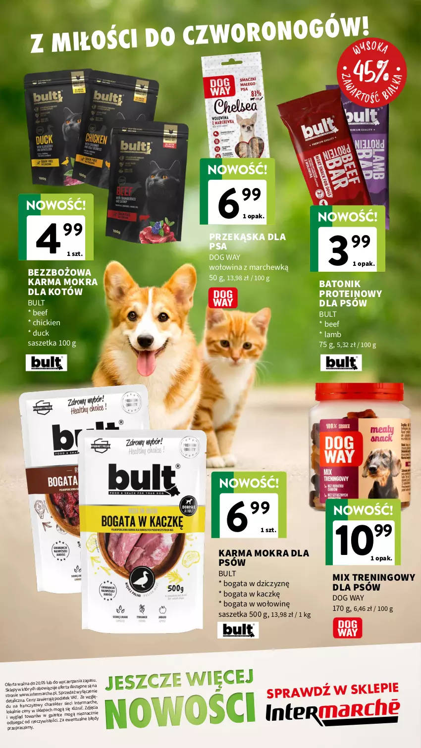 Gazetka promocyjna Intermarche - Katalog Nowości - ważna 07.05 do 20.05.2026 - strona 13 - produkty: Baton, Duck, Karma mokra dla kotów, Tonik, Wołowina