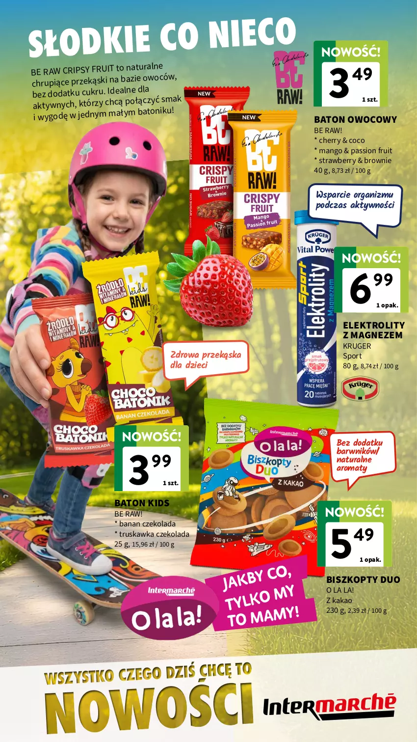 Gazetka promocyjna Intermarche - Katalog Nowości - ważna 07.05 do 20.05.2026 - strona 2 - produkty: Baton, Biszkopty, Brownie, Czekolada, Dzieci, Kakao, Magnez, Mango, Por, Sport, Tonik