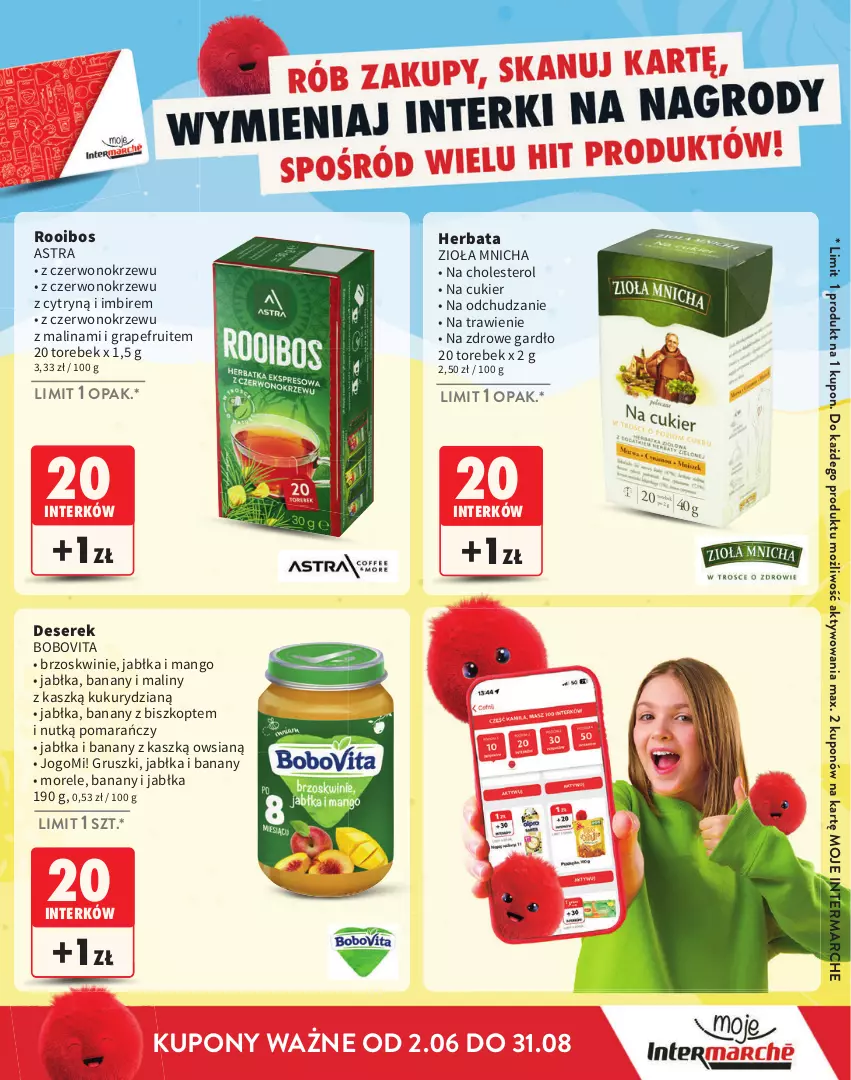 Gazetka promocyjna Intermarche - Katalog Interki - ważna 02.06 do 31.08.2025 - strona 13 - produkty: Banany, BoboVita, Brzoskwinie, Cukier, Deser, Gra, Gruszki, Herbata, Imbir, Jabłka, Maliny, Mango, Ser, Serek