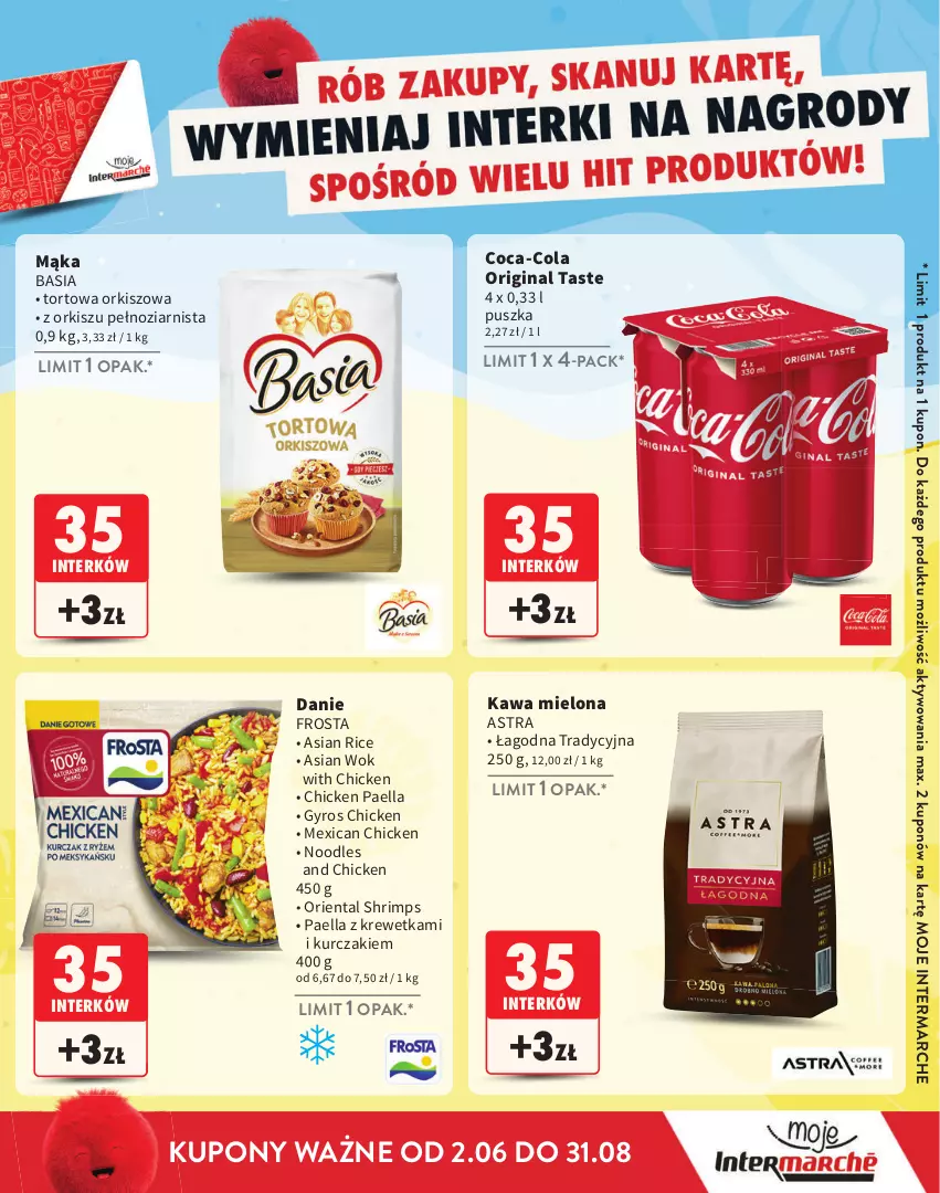 Gazetka promocyjna Intermarche - Katalog Interki - ważna 02.06 do 31.08.2025 - strona 21 - produkty: Basia, Coca-Cola, Frosta, Gin, Gyros, Kawa, Kawa mielona, Kurczak, Mąka