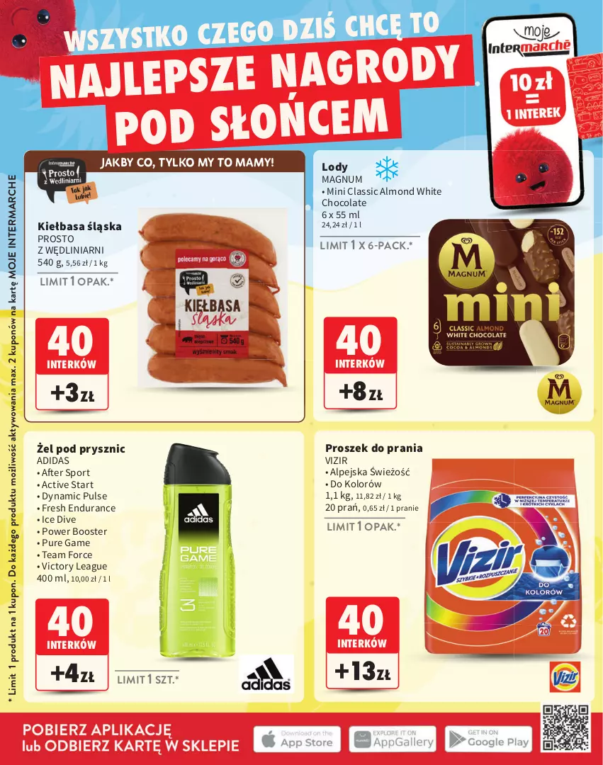 Gazetka promocyjna Intermarche - Katalog Interki - ważna 02.06 do 31.08.2025 - strona 24 - produkty: Adidas, Booster, Kiełbasa, Kiełbasa śląska, Lody, Por, Proszek do prania, Pur, Sport, Vizir