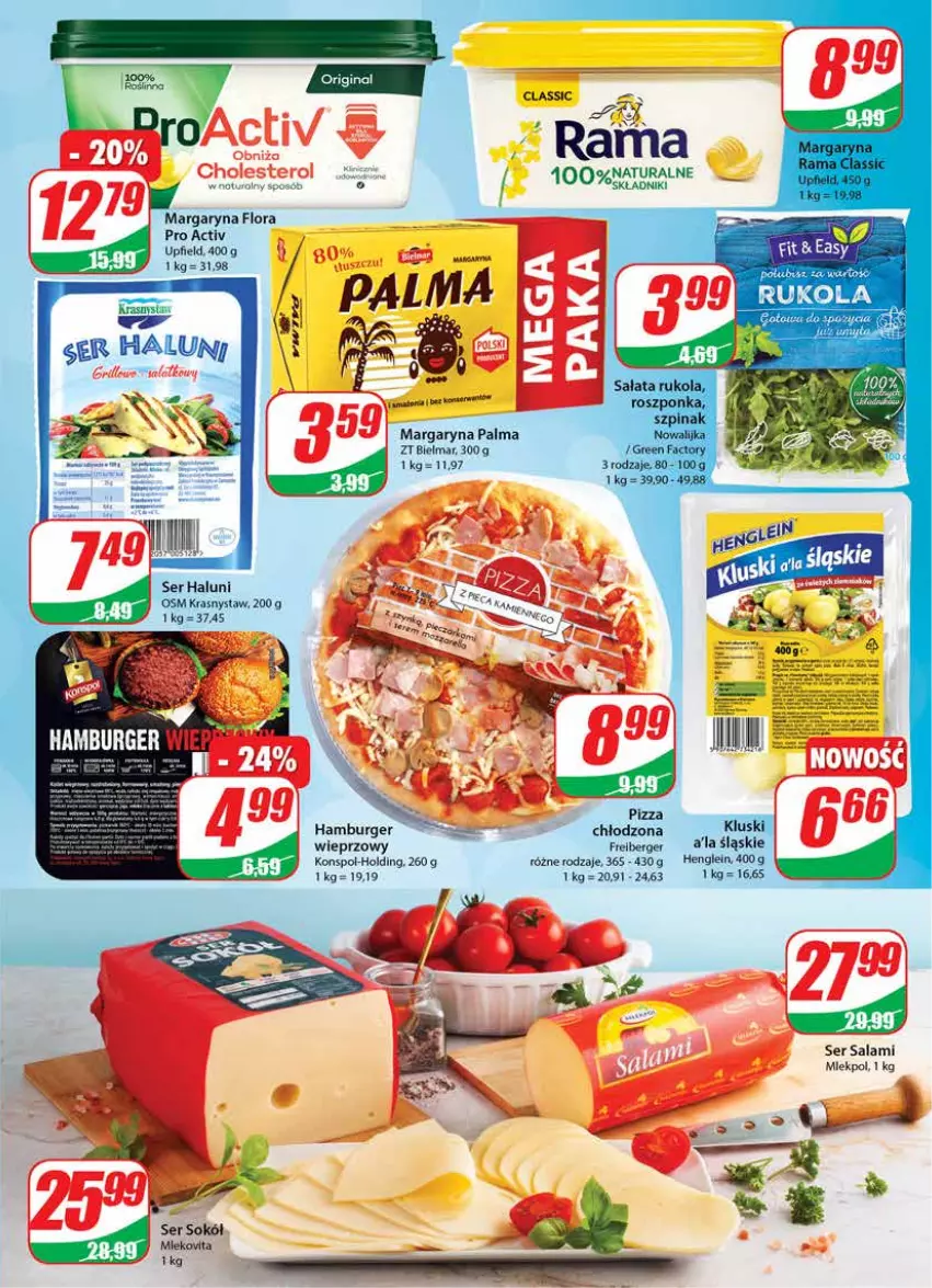 Gazetka promocyjna Dino - Gazetka - ważna 20.07 do 26.07.2022 - strona 15 - produkty: Burger, Fa, Flora, Hamburger, Margaryna, Palma, Pizza, Rama, Salami, Ser, Ser salami