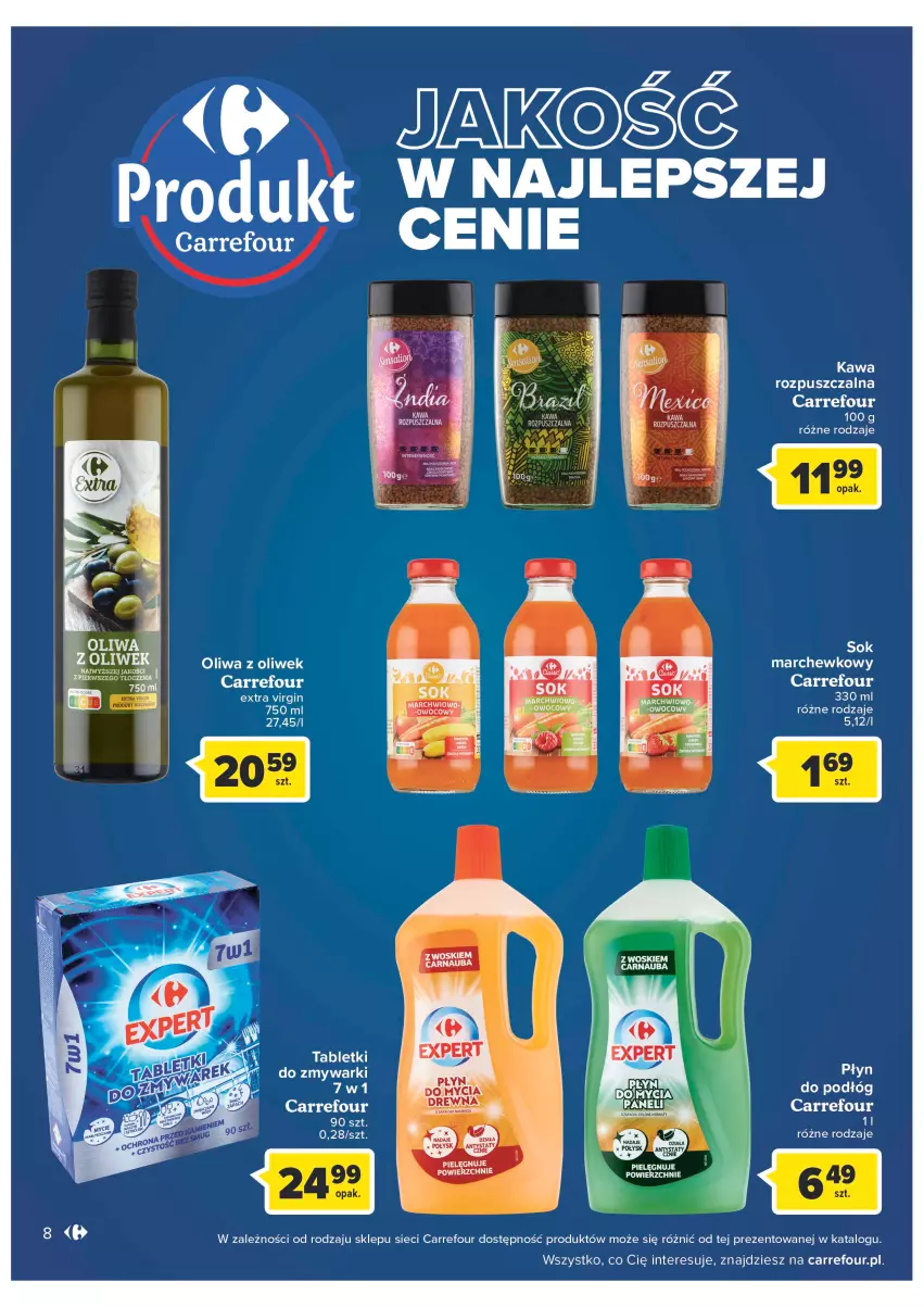 Gazetka promocyjna Carrefour - Gazetka Carrefour - ważna 22.11 do 03.12.2022 - strona 10 - produkty: Gin, Kawa, Kawa rozpuszczalna, Oliwa, Oliwa z oliwek, Sok, Zmywarki